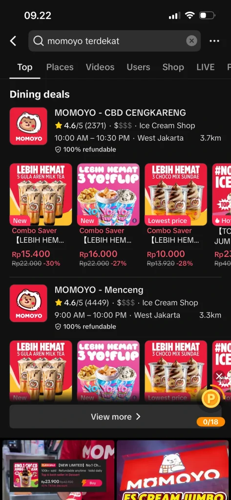 Cara Beli Voucher MOMOYO di TikTok, Banyak Promonya! 1 cari momoyo terdekat
